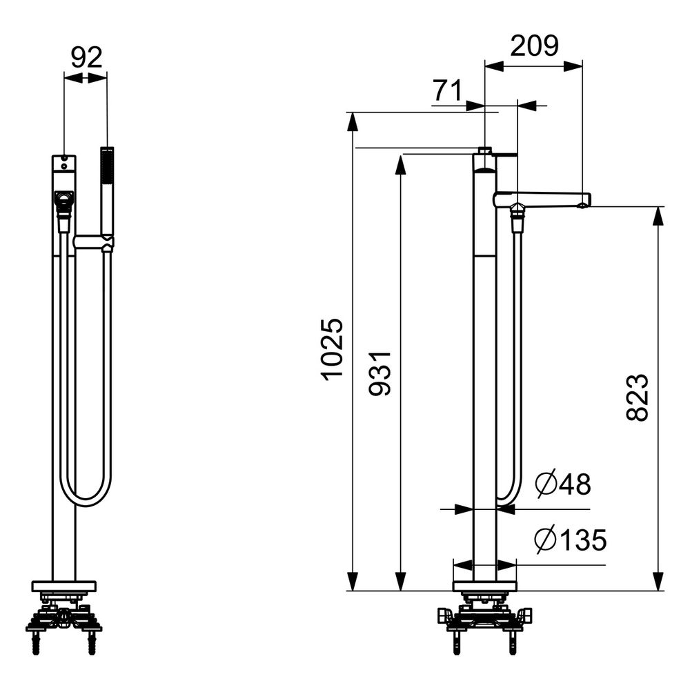 Hansa Vantis Style Einhebel-Badebatterie mit Standrohr, Ausladung 209mm, Chrom, 5483200... HANSA-54832007 4057304017599 (Abb. 6)