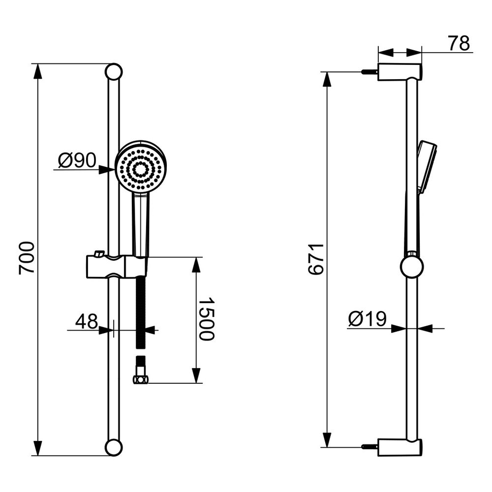 Hansa Basic Wandstangengarnitur, 1-strahlig, DN 15, Chrom, 55780113... HANSA-55780113 4057304019128 (Abb. 6)