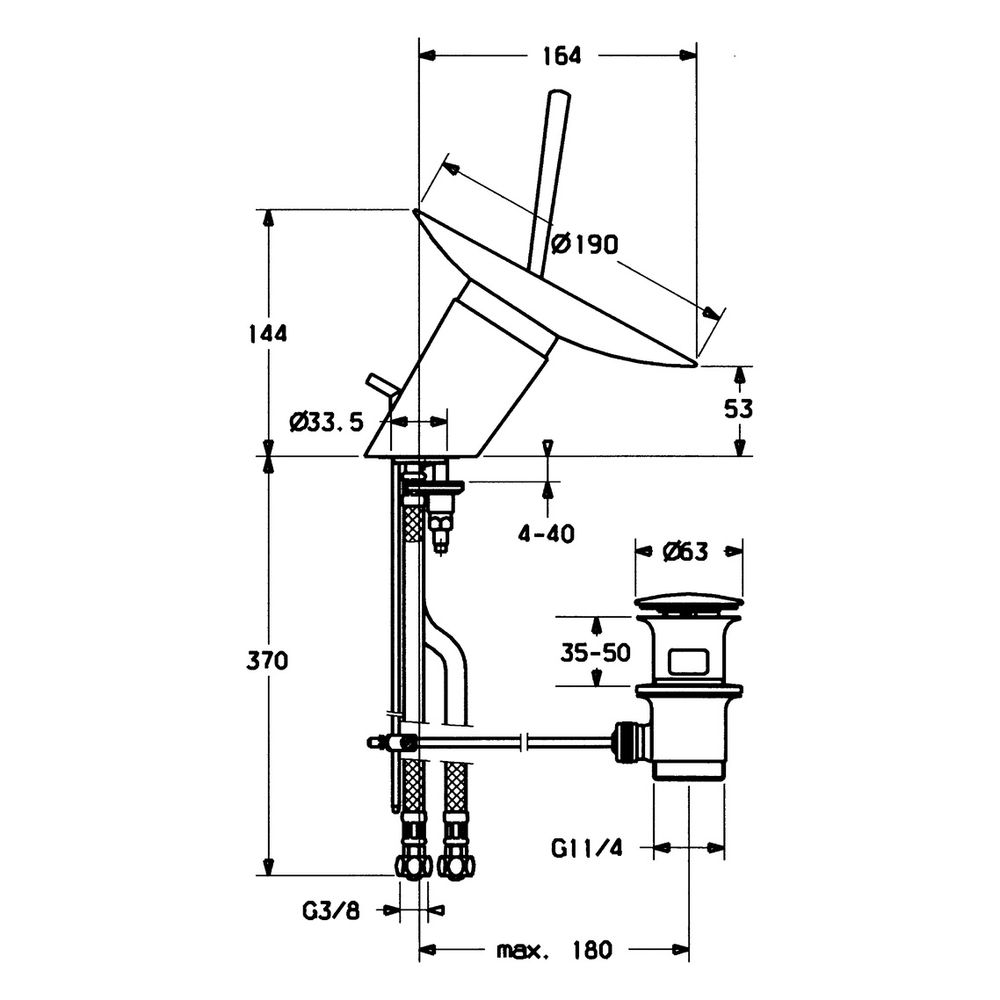 Hansa Murano Einhebelmischer Waschtischbatterie 5609 Zugstangenablaufgarnitur Ausladu... HANSA-5609210178 4015474064973 (Abb. 4)