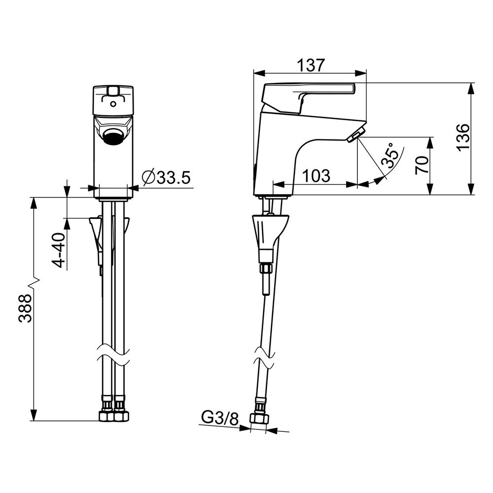 Hansa Paleno Einhebel-Waschtischarmatur, Standmontage, DN 15, Ausladung 103mm, ohne Abl... HANSA-56362203 4057304012006 (Abb. 6)