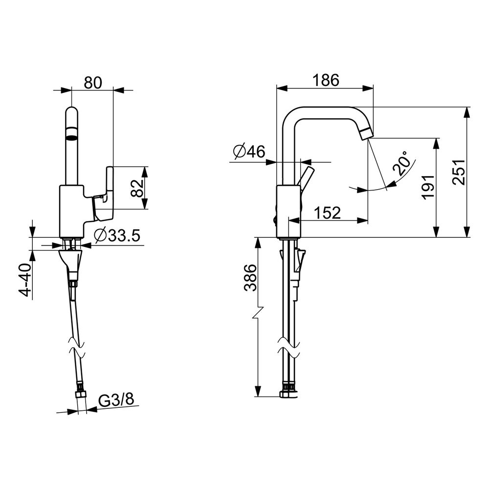 Hansa Paleno Einhebel-Waschtischarmatur, Standmontage, DN 15, Ausladung 152mm, ohne Abl... HANSA-56432203 4057304012037 (Abb. 6)