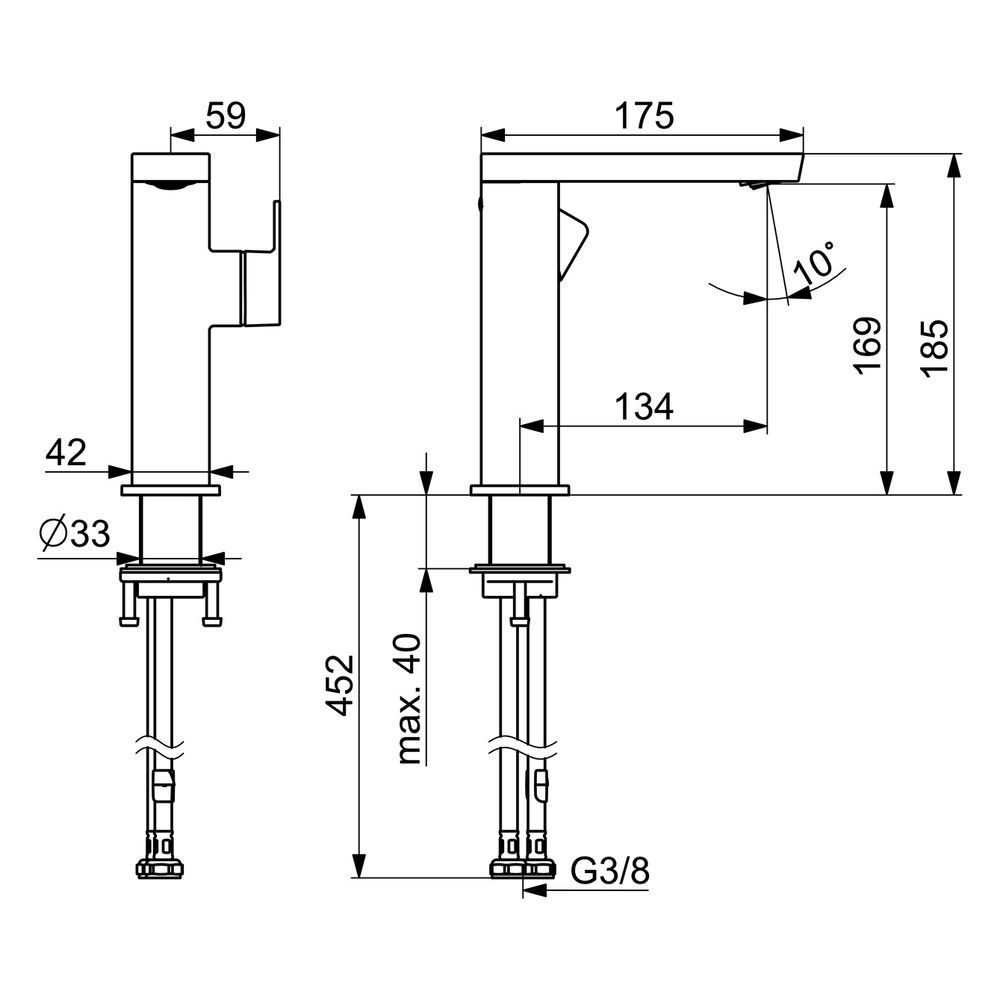Hansa Stela Einhebel-Waschtischbatterie, Ausladung 175mm, Chrom, 57142273... HANSA-57142273 4057304015229 (Abb. 6)