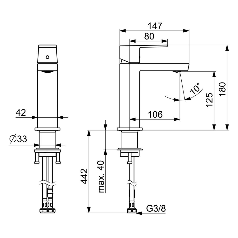 Hansa Stela Einhebel-Waschtischbatterie, Ausladung 174mm, Chrom, 57192273... HANSA-57192273 4057304015199 (Abb. 6)