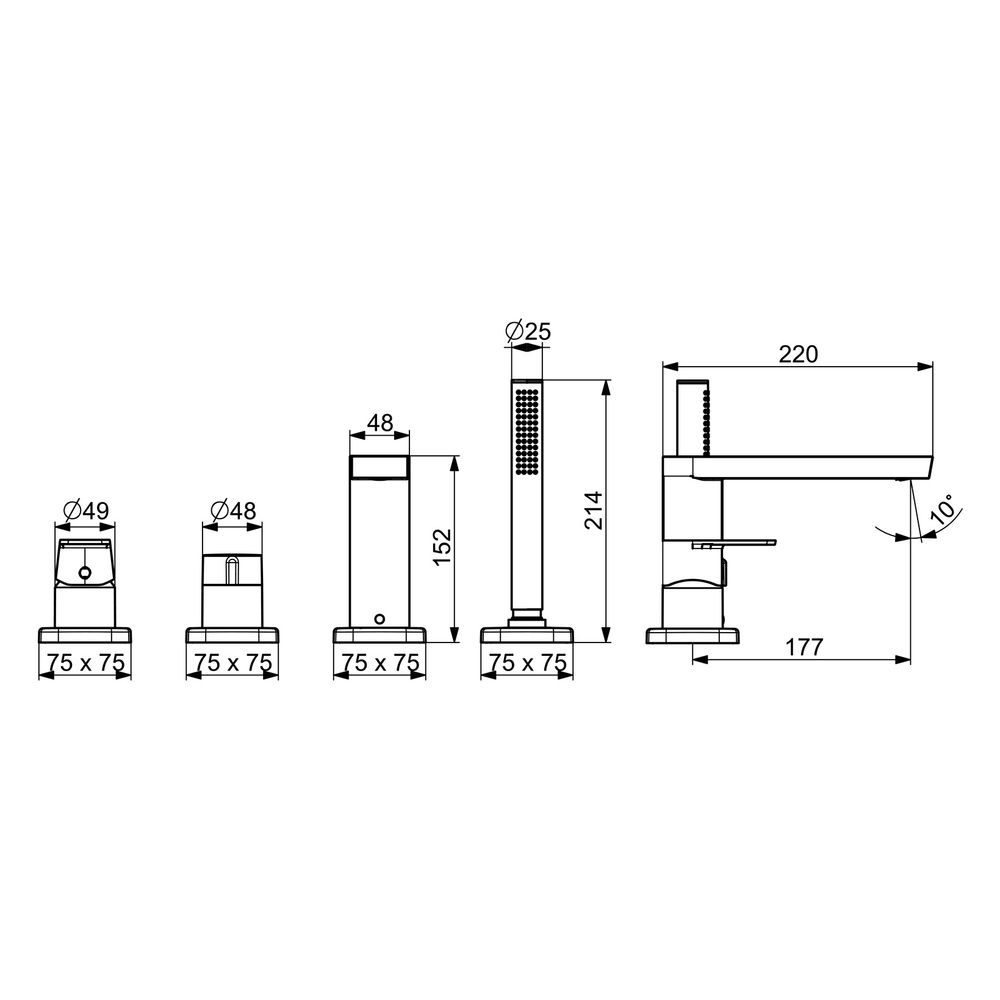 Hansa Stela Einhebel-Fertigmontageset für Wanne/Brause, Rosette soft edge, Chrom, 57302... HANSA-57302173 4057304015304 (Abb. 6)