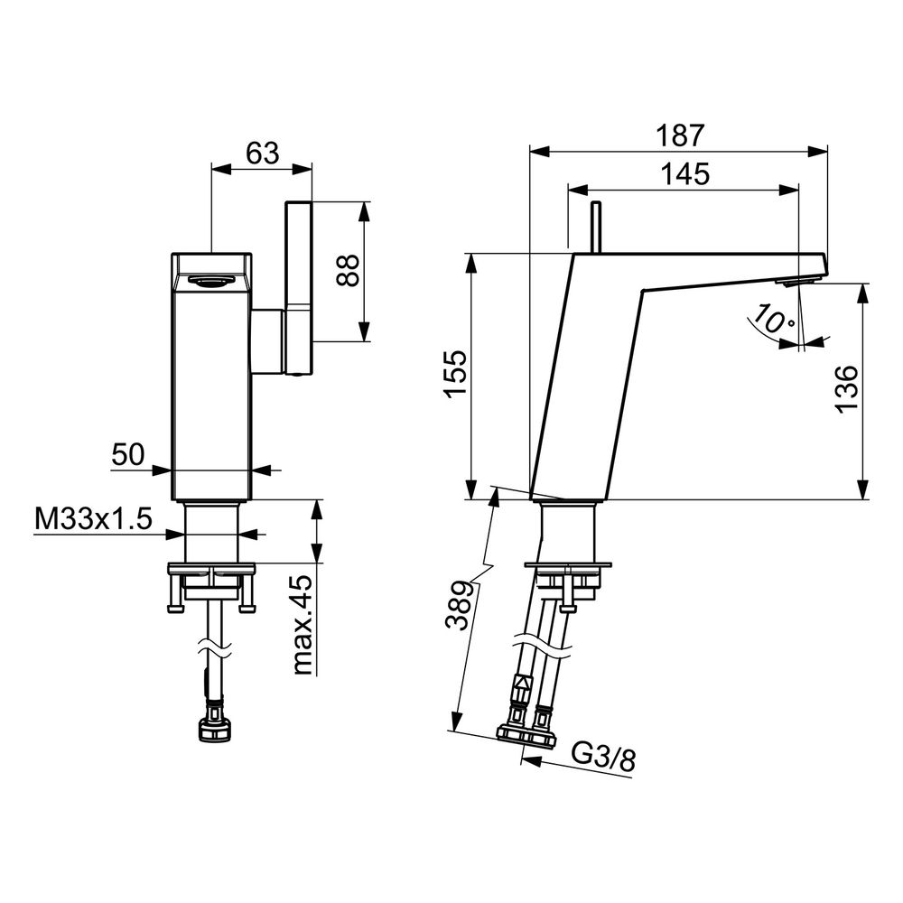 Hansa Loft Einhebelmischer Waschtischbatterie 5752 Ausladung 146mm DN15 Chrom... HANSA-57522203 4015474263529 (Abb. 4)
