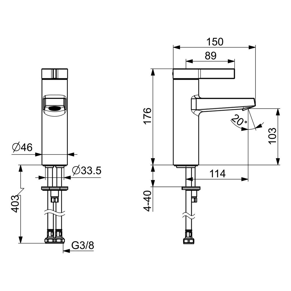 Hansa Loft Einhebelmischer Waschtischbatterie 5753 Ausladung 114mm DN15 Chrom... HANSA-57532203 4015474263284 (Abb. 4)