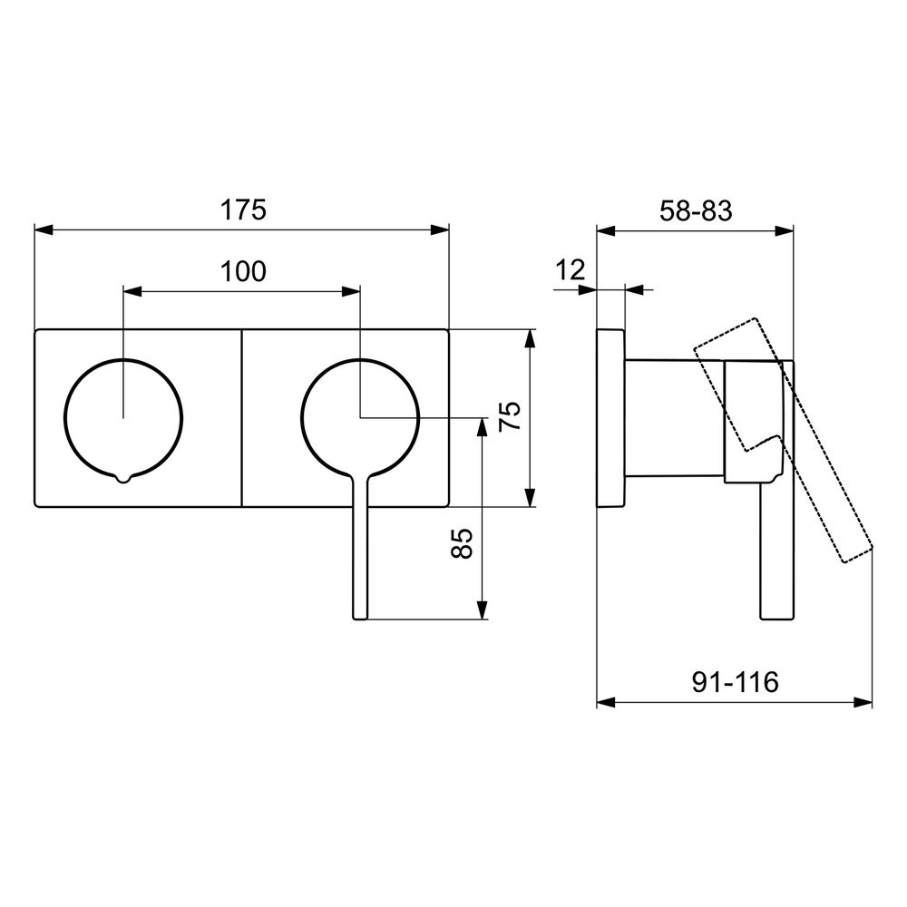 Hansa Loft Einhebelmischer Fertigmontageset für Wanne/Brause 5764 Rosette eckig 4.0 Pla... HANSA-57649583 4057304014802 (Abb. 6)