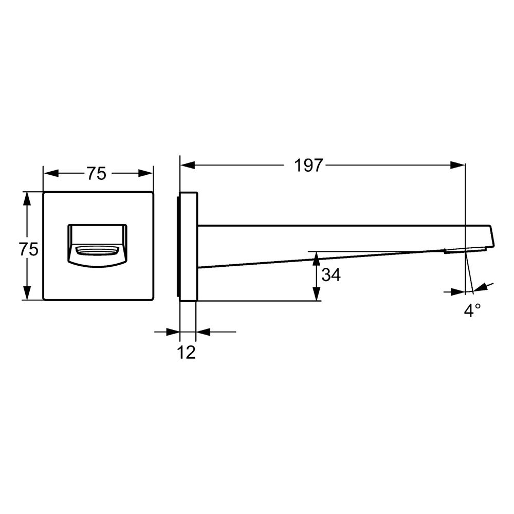 Hansa Loft Auslauf, Rosette eckig/rund, Länge 197mm, Ausladung 197mm, DN 15, Matt-Sch... HANSA-5765210033 4057304015717 (Abb. 6)