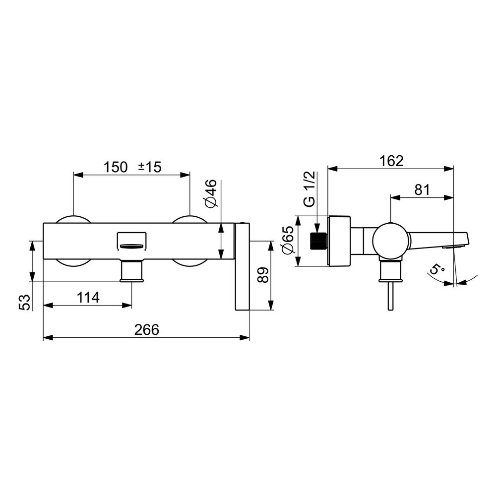 Hansa Loft Einhebelmischer Wannenfüll- und Brausebatterie 5770 Ausladung 162mm DN15 Chr... HANSA-57702103 4015474263376 (Abb. 4)
