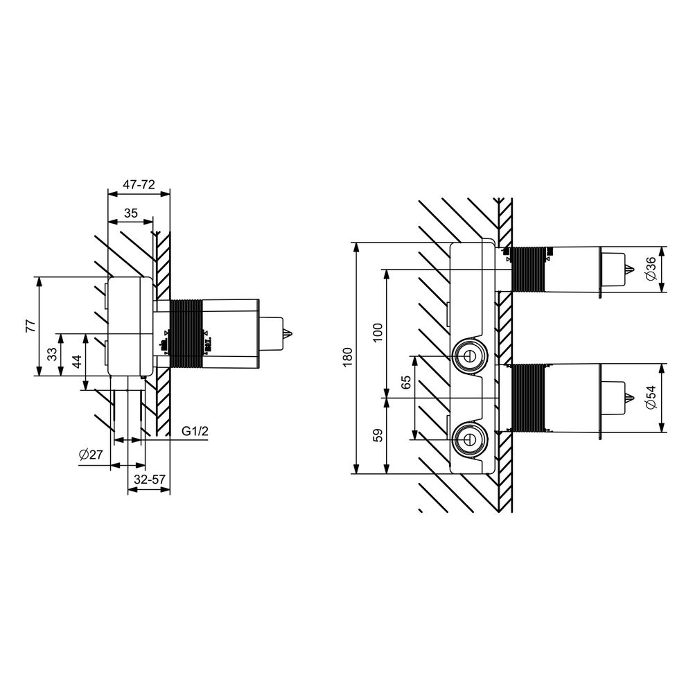 Hansa Vario Unterputz-Einbaukörper Waschtischarmatur, Wandmontage, DN 15, Messing, 5786... HANSA-57860300 4057304022333 (Abb. 6)