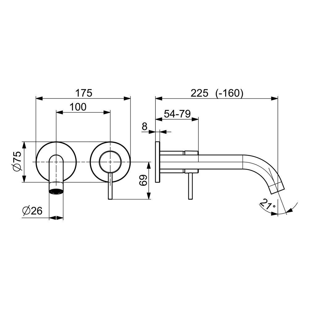 Hansa Public Waschtisch-Einhebelmischer Fertigmontageset, Wandmontage, Ausladung 160-22... HANSA-57942131 4057304022456 (Abb. 6)
