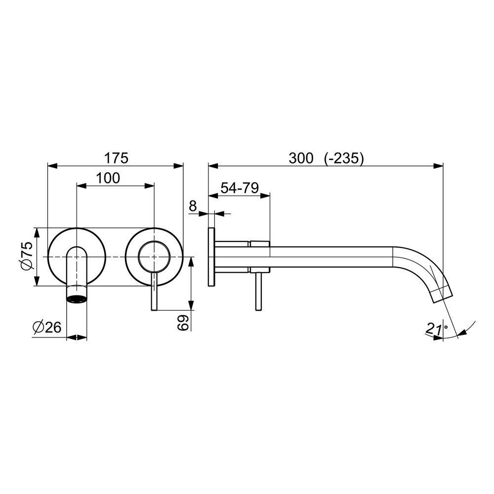 Hansa Public Waschtisch-Einhebelmischer Fertigmontageset, Wandmontage, Ausladung 300mm,... HANSA-57962131 4057304022500 (Abb. 6)