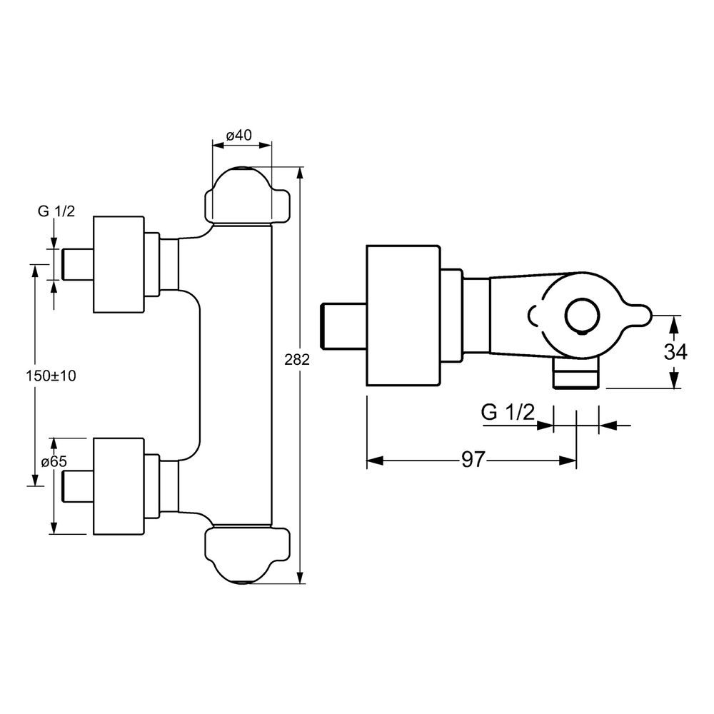 Hansa Medipro Brausebatterie, DN 15, Chrom, 58080201... HANSA-58080201 4015474267459 (Abb. 4)