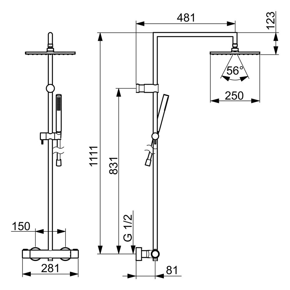 Hansa Prisma Regenbrause-Duscharmatur 5809 1-strahlig DN15 Chrom... HANSA-58099113 4015474261402 (Abb. 4)