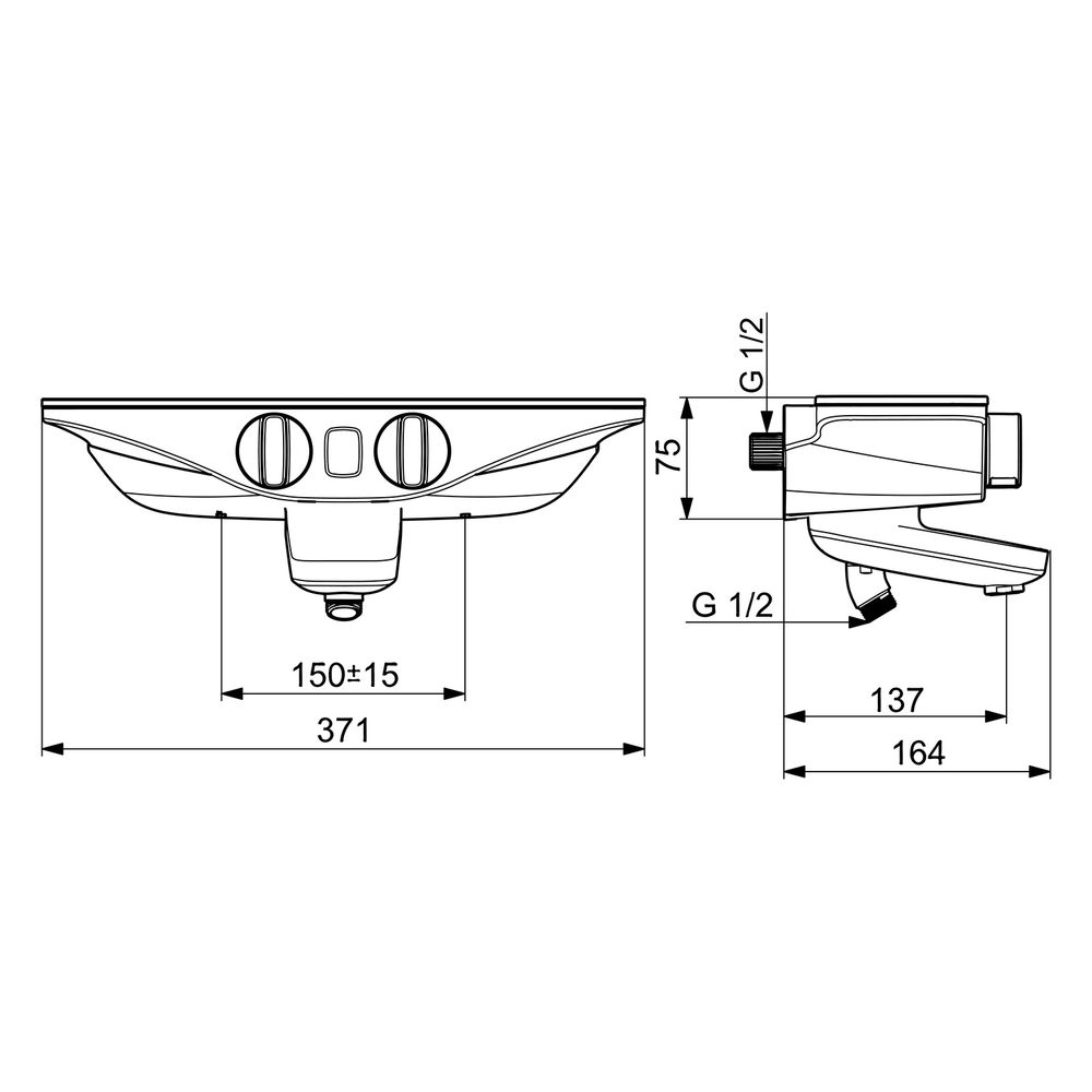Hansa Emotion Wannenfüll- und Brausebatterie Wellfit 5864 6V Ausladung 137mm Chrom/We... HANSA-5864217282 4057304008771 (Abb. 6)