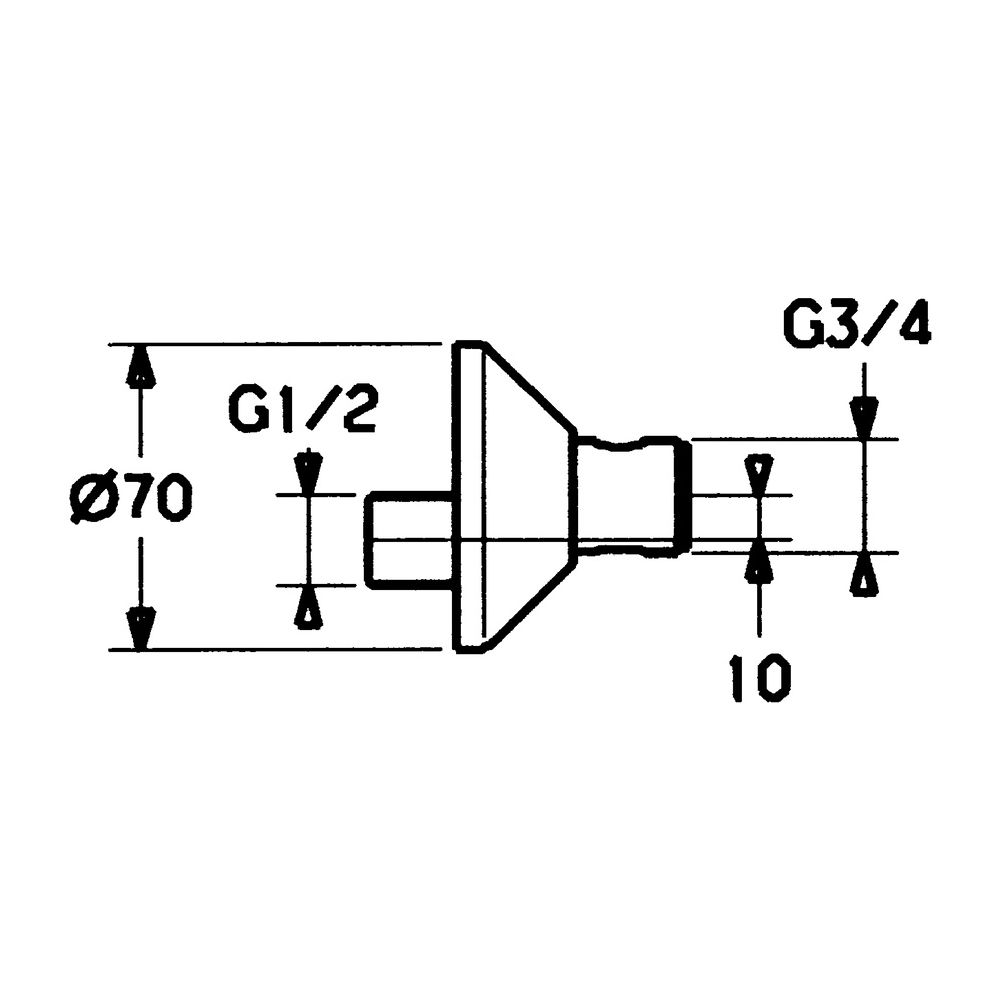 Hansa Excenteranschluss mit Absperrventil und Rosetten 1/2" x 3/4", Chrom, 59902034... HANSA-59902034 4015474052949 (Abb. 4)