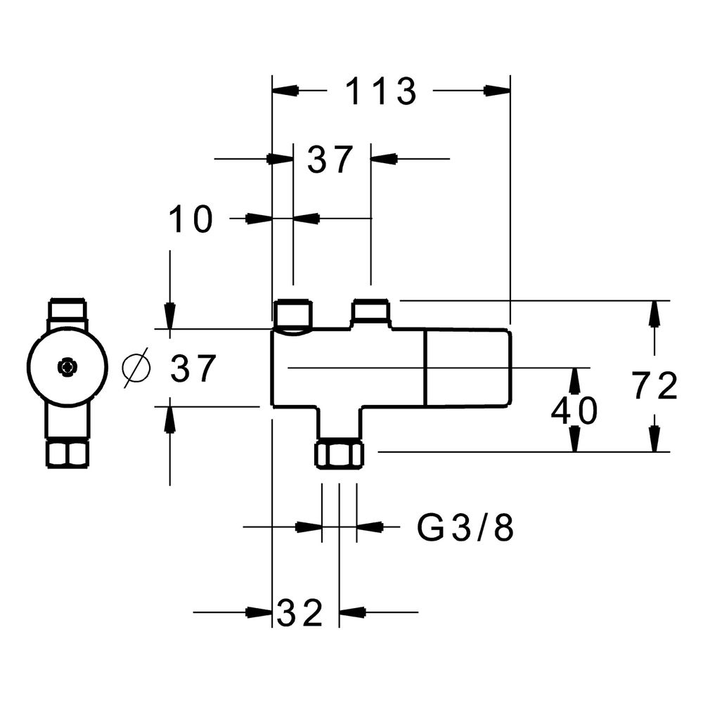 Hansa Minimat Sicherheitsthermostat Vormischer, Chrom, 63410020... HANSA-63410020 4015474275270 (Abb. 6)