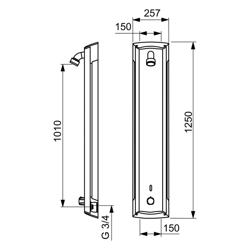 Hansa Electra Duschpaneel 6415 6V DN15 Aluminium/Chrom... HANSA-64152200 4015474277205 (Abb. 4)