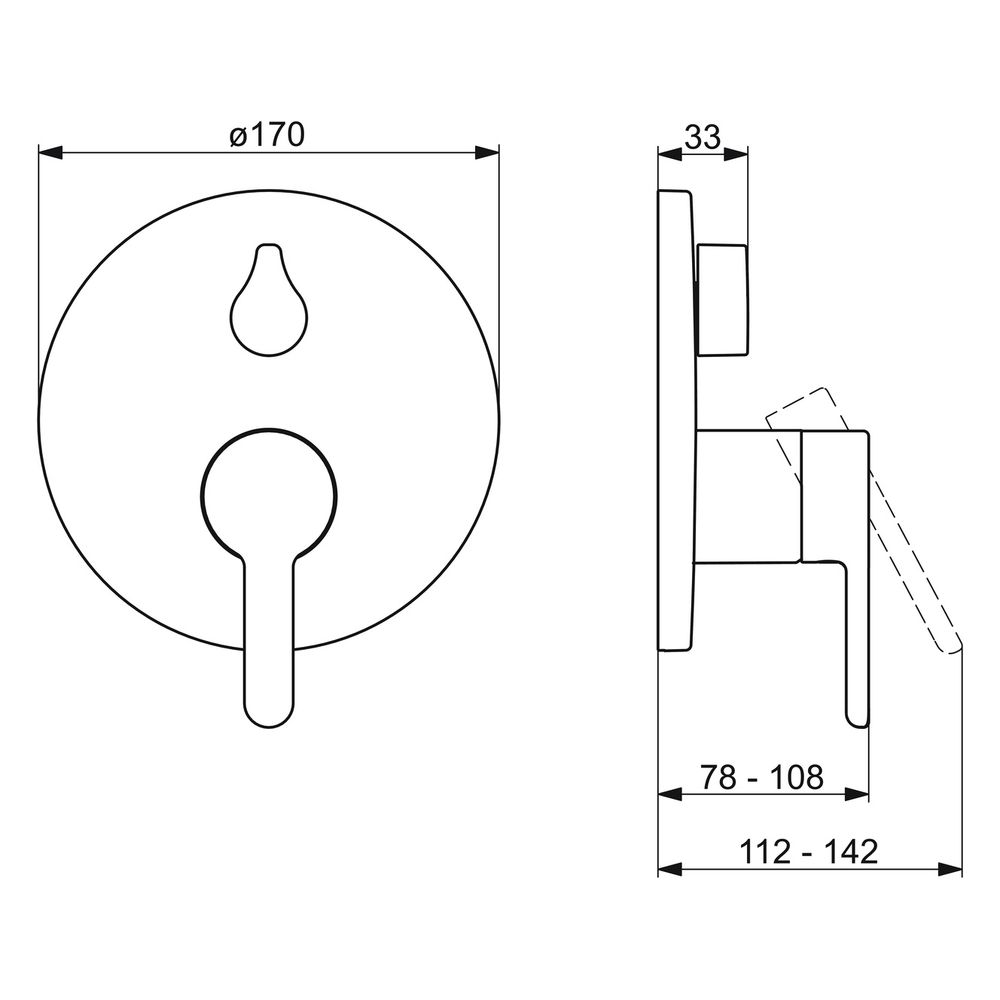 Hansa Designo Einhebelmischer Fertigmontageset für Wanne/Brause Style 8111 Rosette rund... HANSA-81113563 4057304006777 (Abb. 6)