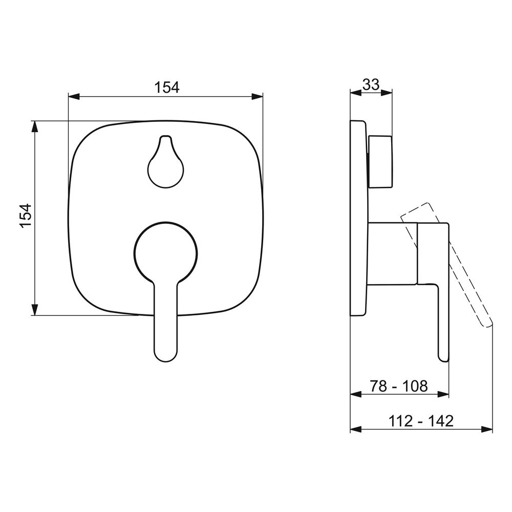 Hansa Designo Einhebelmischer Fertigmontageset für Wanne/Brause Style 8111 Rosette soft... HANSA-81113593 4057304006753 (Abb. 6)