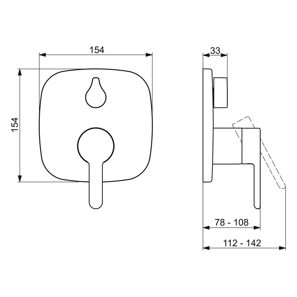 Hansa Designo Einhebelmischer Fertigmontageset für Wanne/Brause Style 8111 Rosette soft... HANSA-81119593 4057304006746 (Abb. 6)