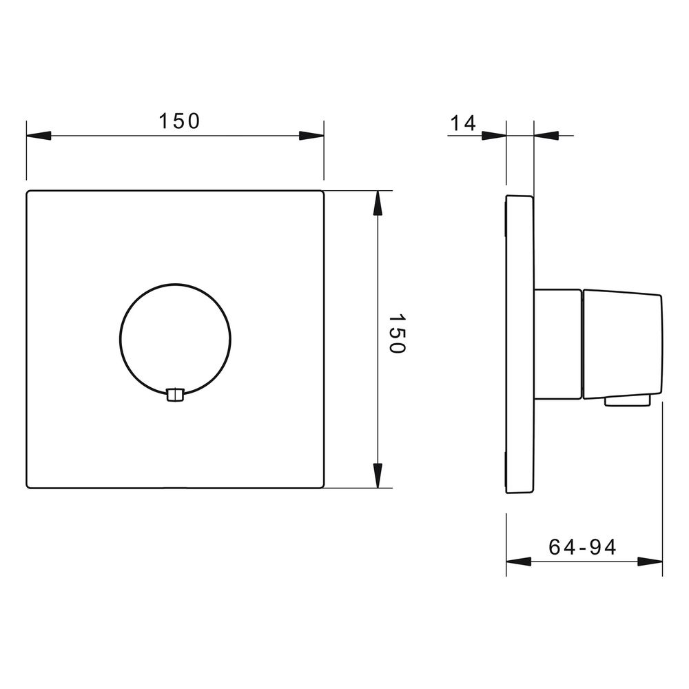 Hansa Living Fertigmontageset für Brausebatterie 8112 Rosette eckig Chrom... HANSA-81129573 4015474279193 (Abb. 6)