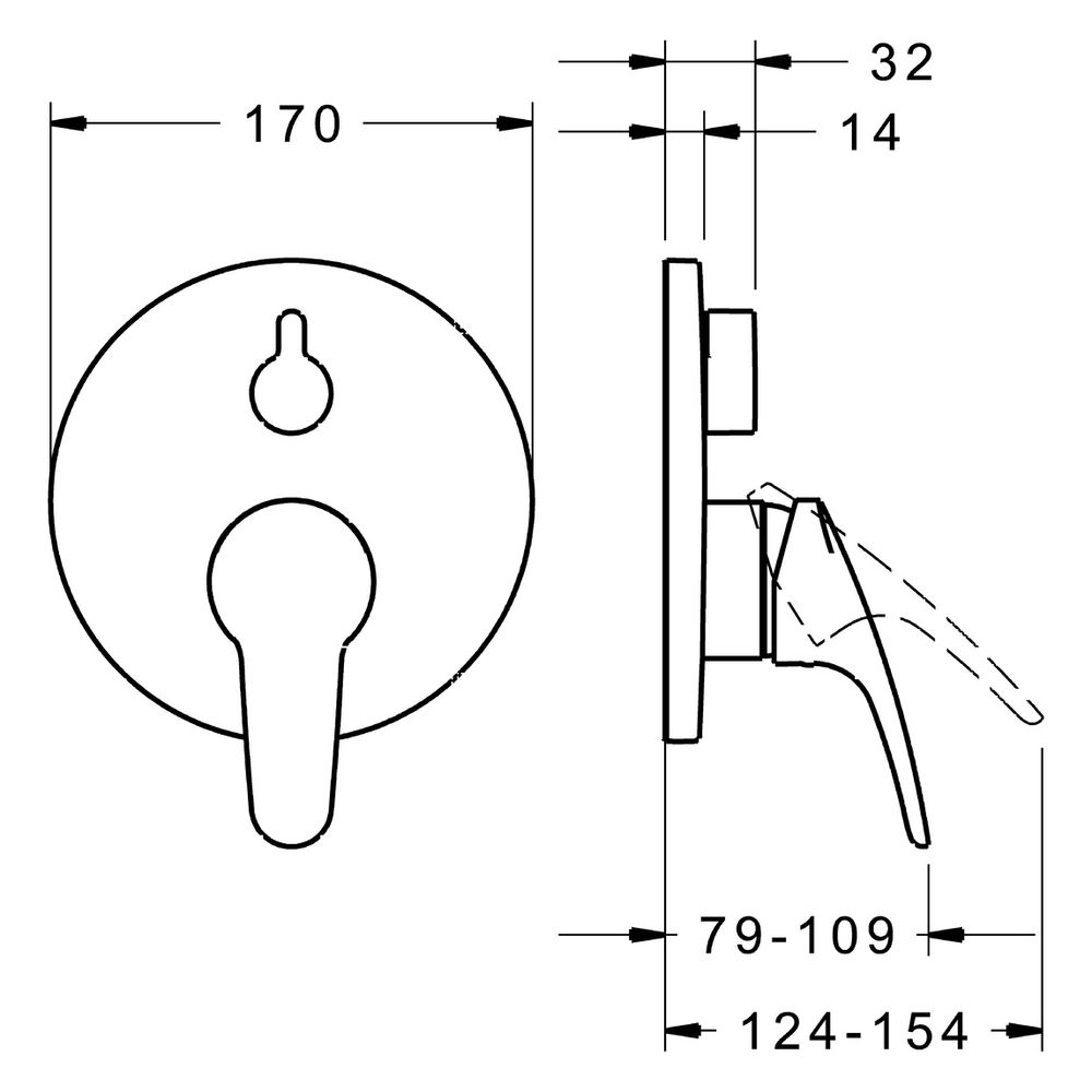 Hansa Mix Einhebelmischer Fertigmontageset für Wanne/Brause 8184 Rosette rund mit Siche... HANSA-81843083 4015474279247 (Abb. 4)