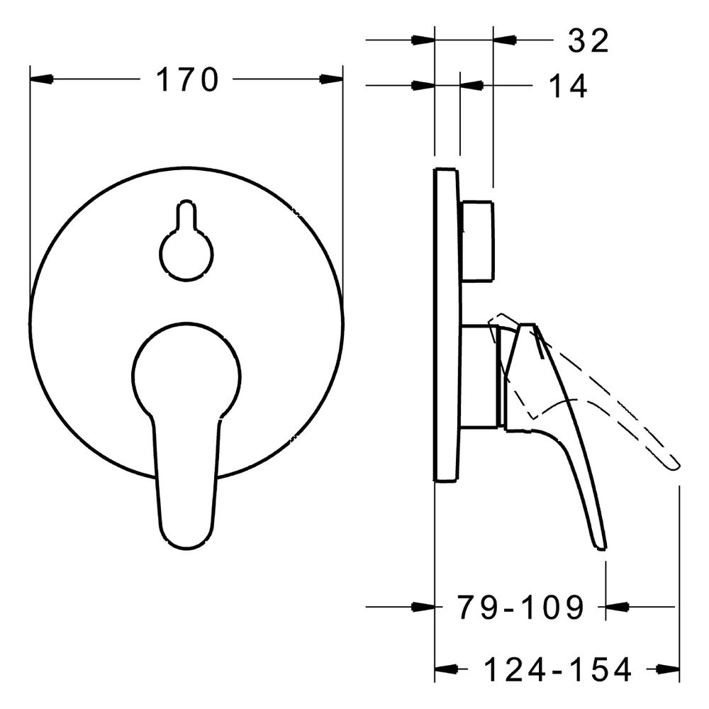Hansa Mix Einhebelmischer Fertigmontageset für Wanne/Brause 8184 Rosette rund Chrom... HANSA-81849083 4015474279230 (Abb. 4)