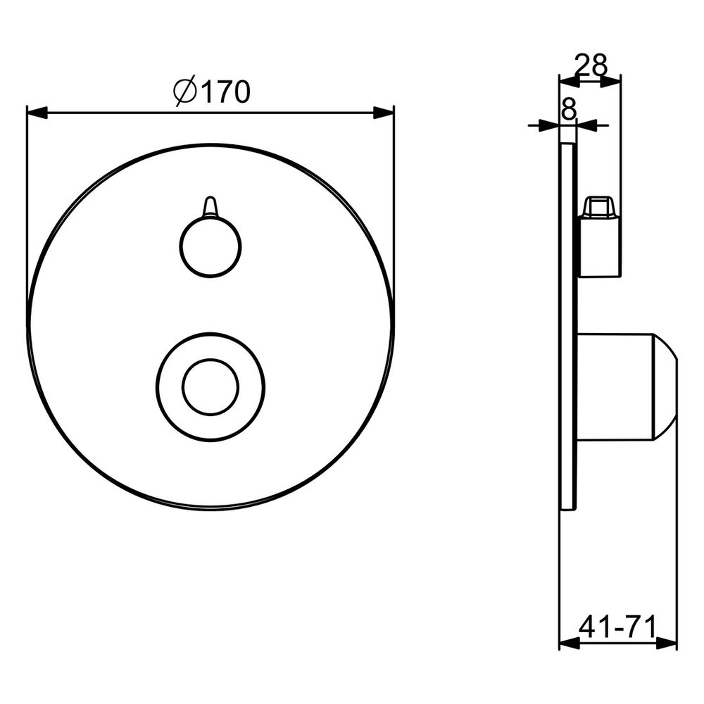 Hansa Fertigmontageset für zwei Abgänge, Unterputz, Einhebelmischer, Rosette rund, St... HANSA-8260902080 4057304024542 (Abb. 6)