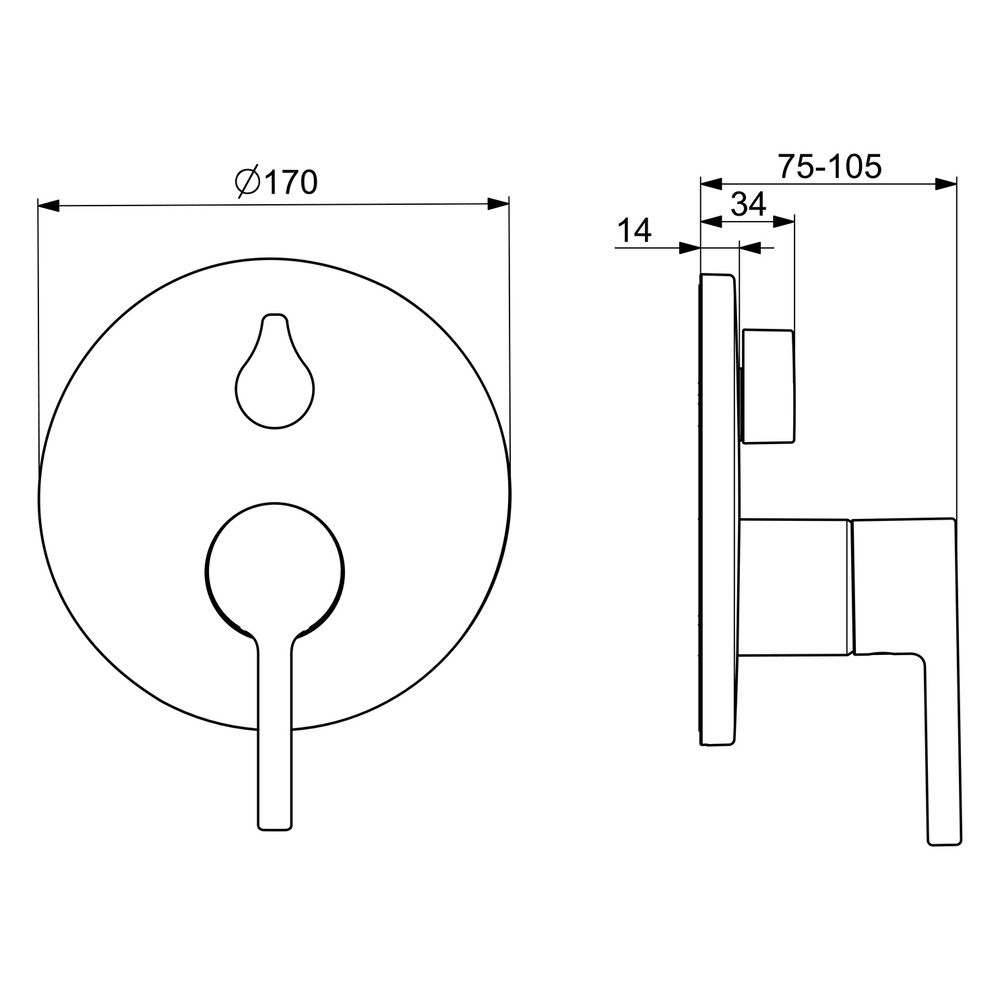 Hansa Vantis Einhebelmischer Fertigmontageset für Wanne/Brause 8260 Rosette rund Chrom ... HANSA-82609067 4057304017360 (Abb. 6)