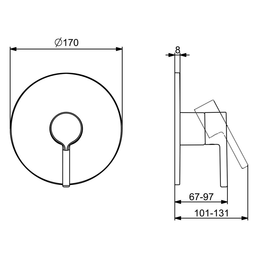 Hansa Vantis Einhebel-Duscharmatur Wandmontage, Fertigmontageset, Rosette rund, Chrom, ... HANSA-82619027 4057304022838 (Abb. 6)