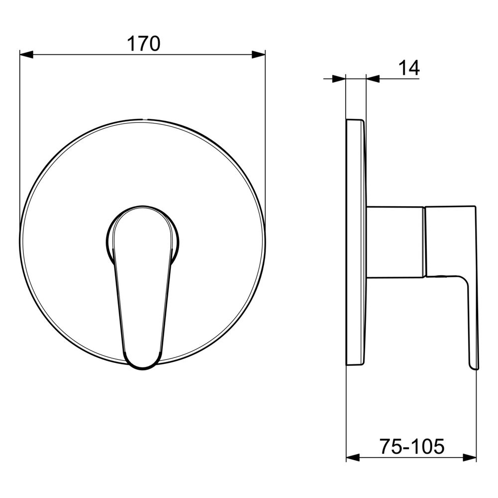 Hansa Vantis Einhebelmischer Fertigset für Brause-Batterie 8261 Rosette rund Chrom 4.0 ... HANSA-82619063 4057304017339 (Abb. 6)