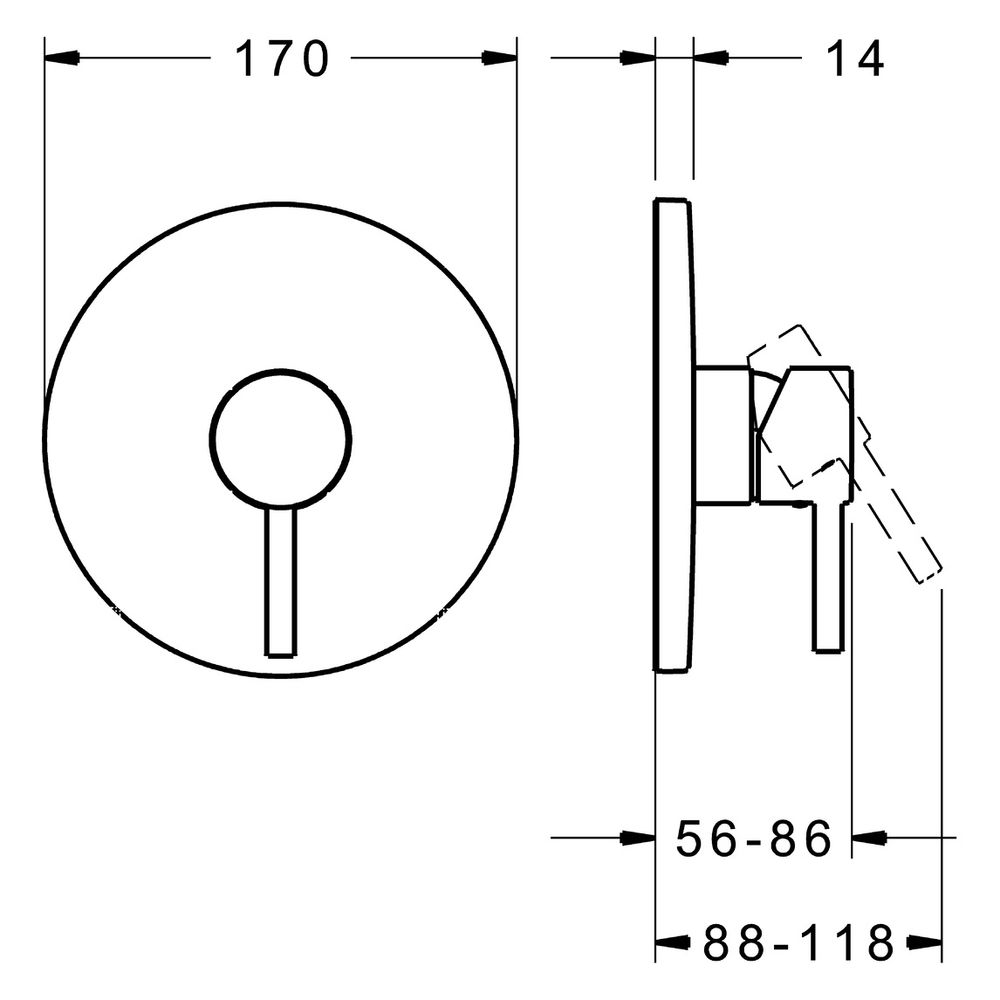 Hansa Vantis Einhebelmischer Fertigmontageset für Brausebatterie Style 8261 Rosette run... HANSA-82619077 4015474279261 (Abb. 4)