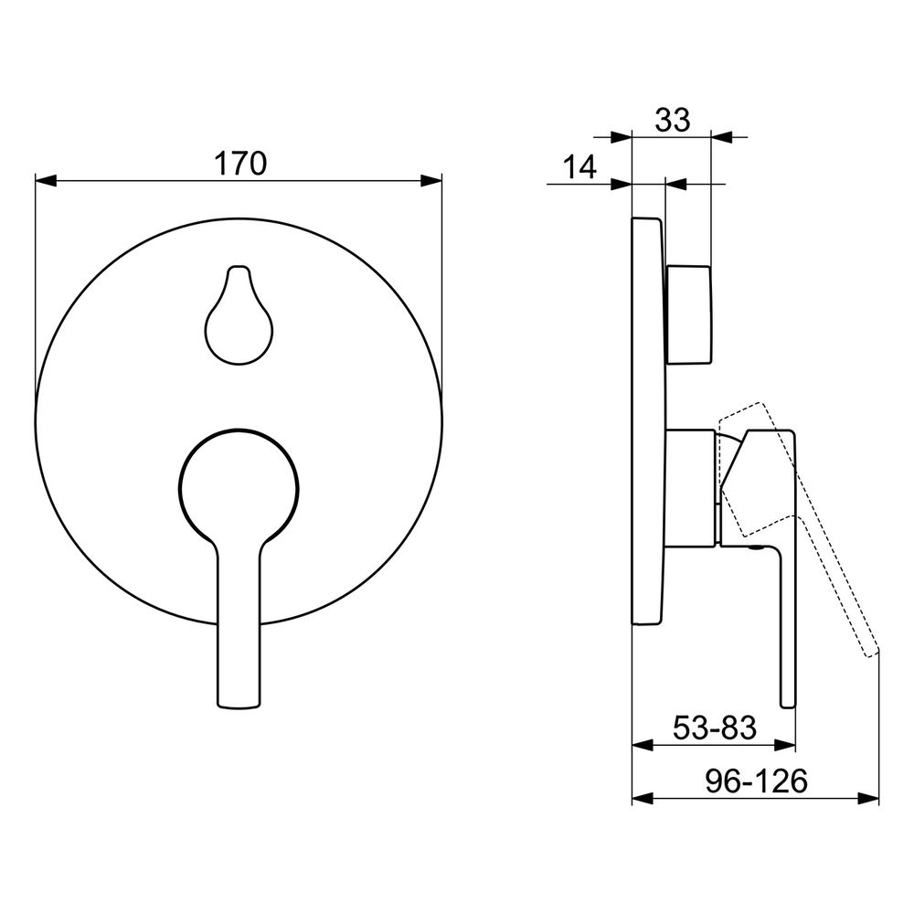 Hansa Ronda Einhebelmischer Fertigmontageset für Wanne/Brause 8384 Rosette rund Chrom... HANSA-83849573 4015474287105 (Abb. 6)