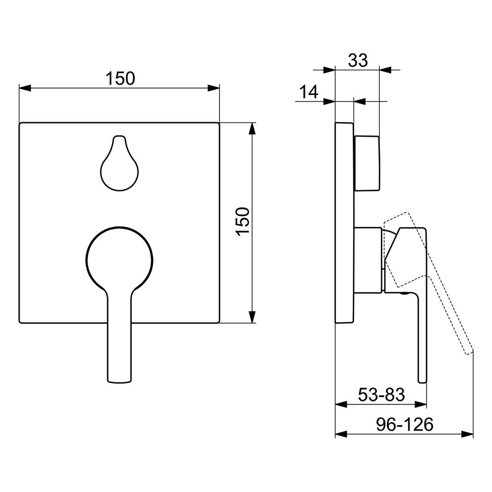 Hansa Ronda Einhebelmischer Fertigmontageset für Wanne/Brause 8384 Rosette eckig Chrom... HANSA-83849583 4015474287068 (Abb. 6)