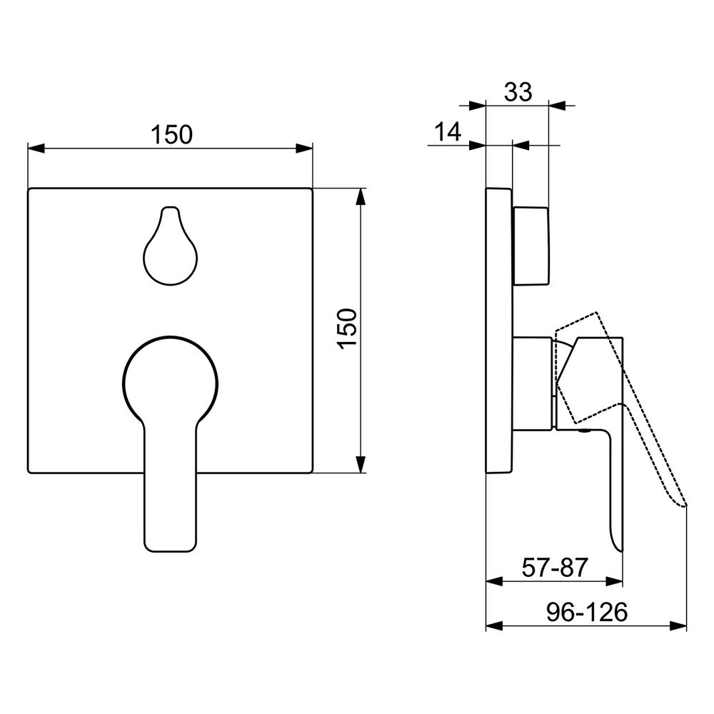 Hansa Ligna Einhebelmischer Fertigmontageset für Wanne/Brause 8385 Rosette eckig mit Si... HANSA-83853513 4015474279445 (Abb. 6)