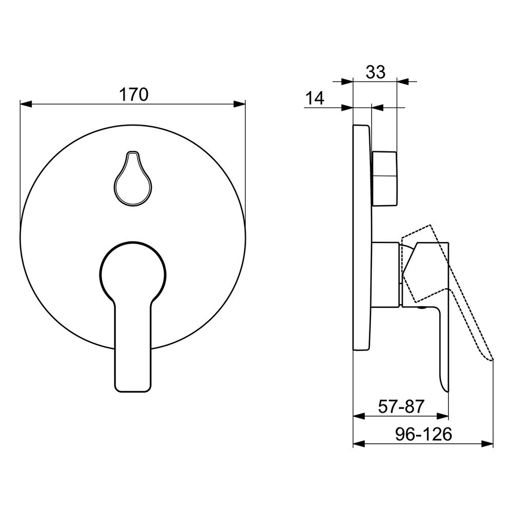 Hansa Ligna Einhebelmischer Fertigmontageset für Wanne/Brause 8385 Rosette rund Chrom... HANSA-83859503 4015474279421 (Abb. 6)