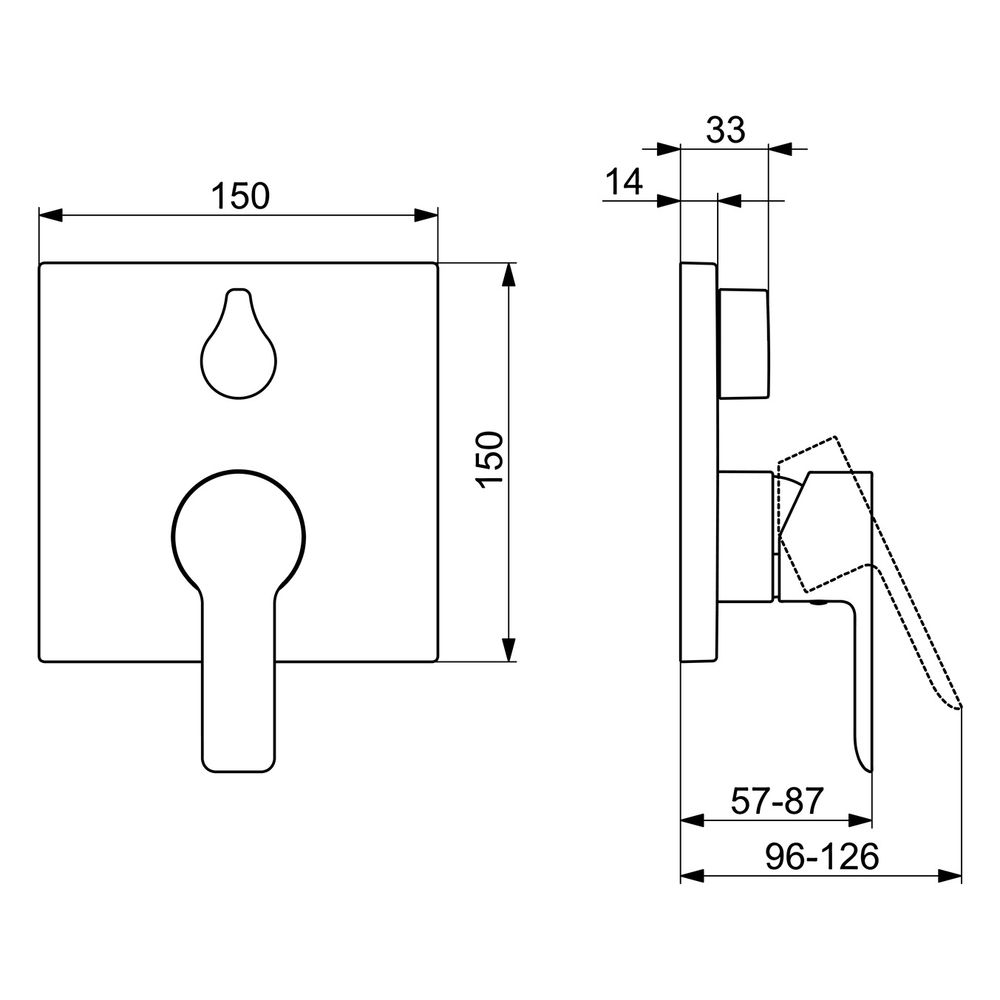 Hansa Ligna Einhebelmischer Fertigmontageset für Wanne/Brause 8385 Rosette eckig Chrom... HANSA-83859513 4015474279414 (Abb. 6)