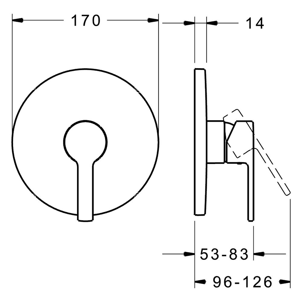 Hansa Ronda Einhebelmischer Fertigmontageset für Brausebatterie 8386 Rosette rund Chrom... HANSA-83869573 4015474287129 (Abb. 6)