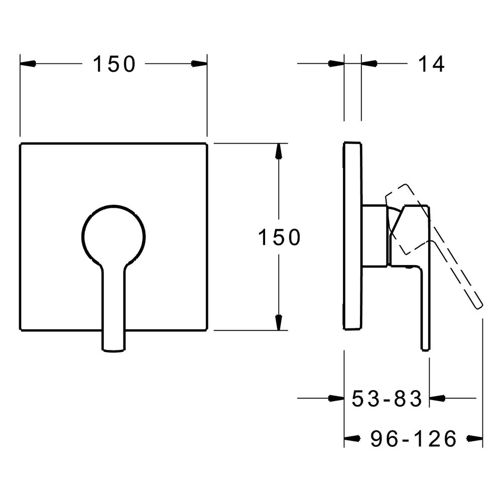 Hansa Ronda Einhebelmischer Fertigmontageset für Brausebatterie 8386 Rosette eckig Chro... HANSA-83869583 4015474287136 (Abb. 6)