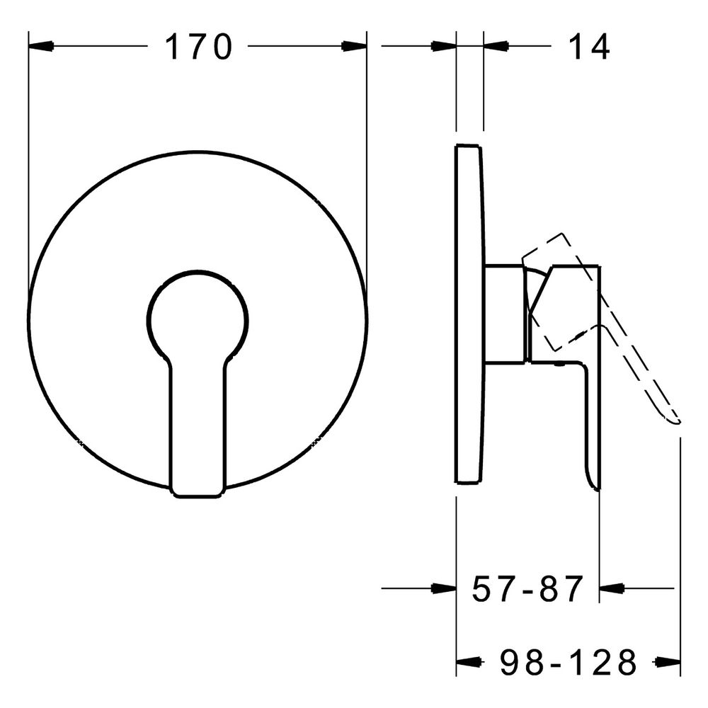 Hansa Ligna Einhebelmischer Fertigmontageset für Brausebatterie 8387 Rosette rund Chrom... HANSA-83879503 4015474278882 (Abb. 6)