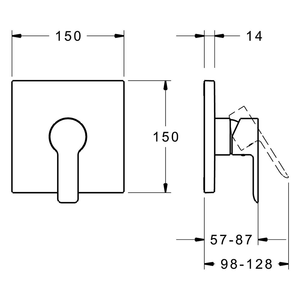 Hansa Ligna Einhebelmischer Fertigmontageset für Brausebatterie 8387 Rosette eckig Chro... HANSA-83879513 4015474278875 (Abb. 6)