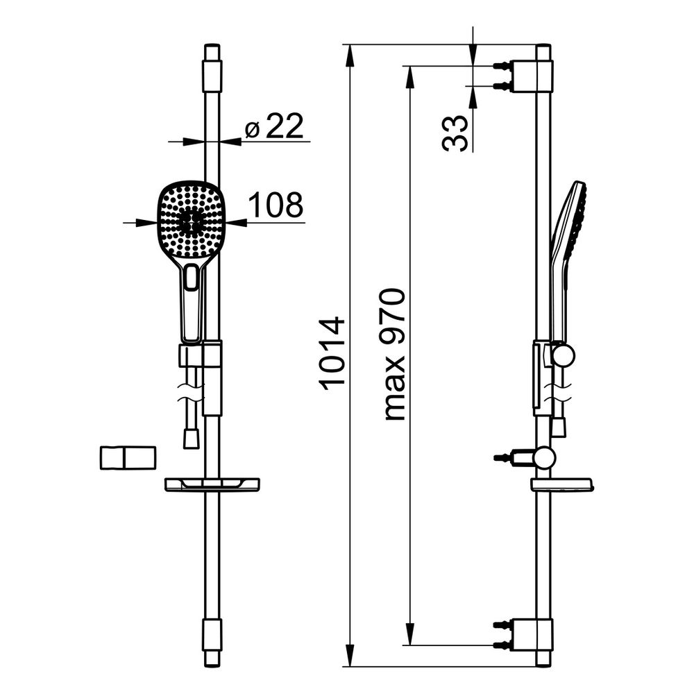 Hansa ActiveJet Style Wandstangengarnitur, 3-strahlig, Chrom, 84370230... HANSA-84370230 4057304005138 (Abb. 6)