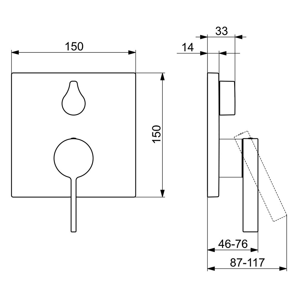 Hansa Loft Einhebelmischer Fertigmontageset für Wanne/Brause 8760 Rosette eckig mit Sic... HANSA-87603003 4015474287044 (Abb. 6)