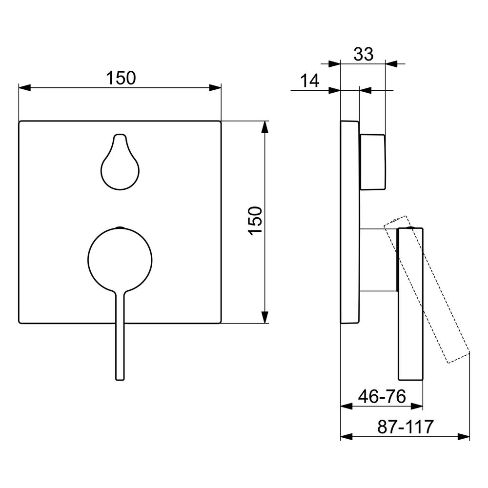 Hansa Loft Einhebelmischer Fertigmontageset für Wanne/Brause 8760 Rosette eckig Chrom... HANSA-87609003 4015474287051 (Abb. 6)