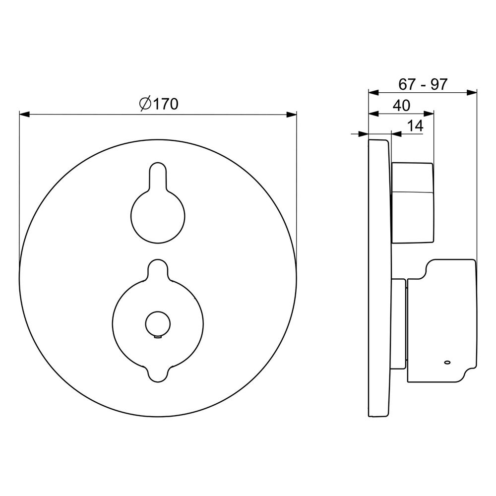 Hansa Clinica Fertigmontageset für Wanne/Brause, Rosette rund, Chrom, 88629085... HANSA-88629085 4057304012549 (Abb. 6)