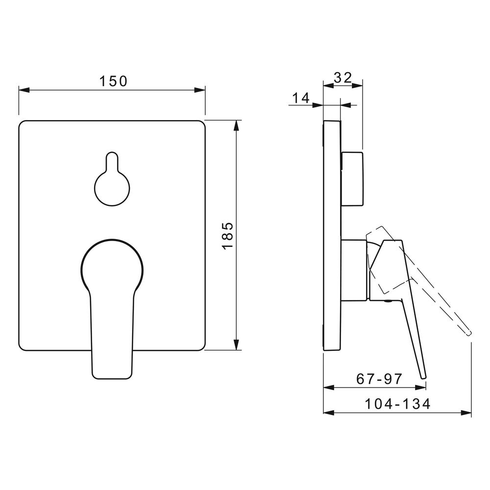 Hansa Twist Einhebelmischer Fertigmontageset für Wanne/Brause 8984 Rosette eckig Chrom... HANSA-89849083 4015474285606 (Abb. 6)