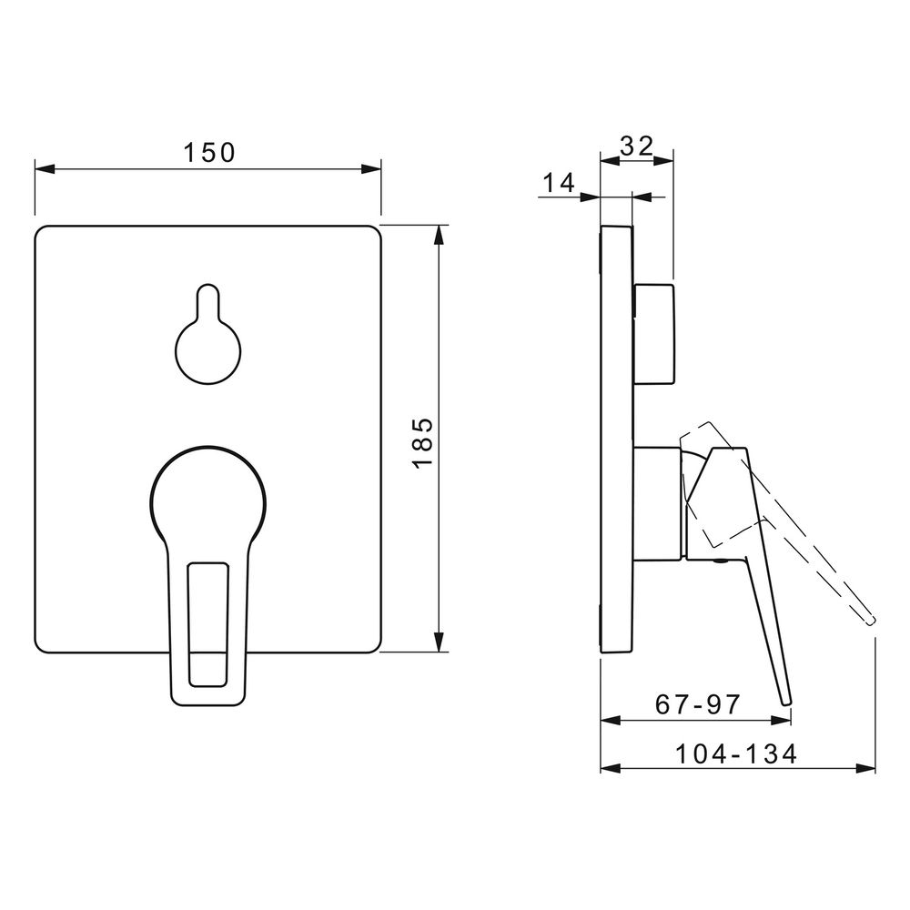 Hansa Twist Einhebelmischer Fertigmontageset für Wanne/Brause 8984 Rosette eckig Bügelh... HANSA-89849085 4015474285576 (Abb. 6)