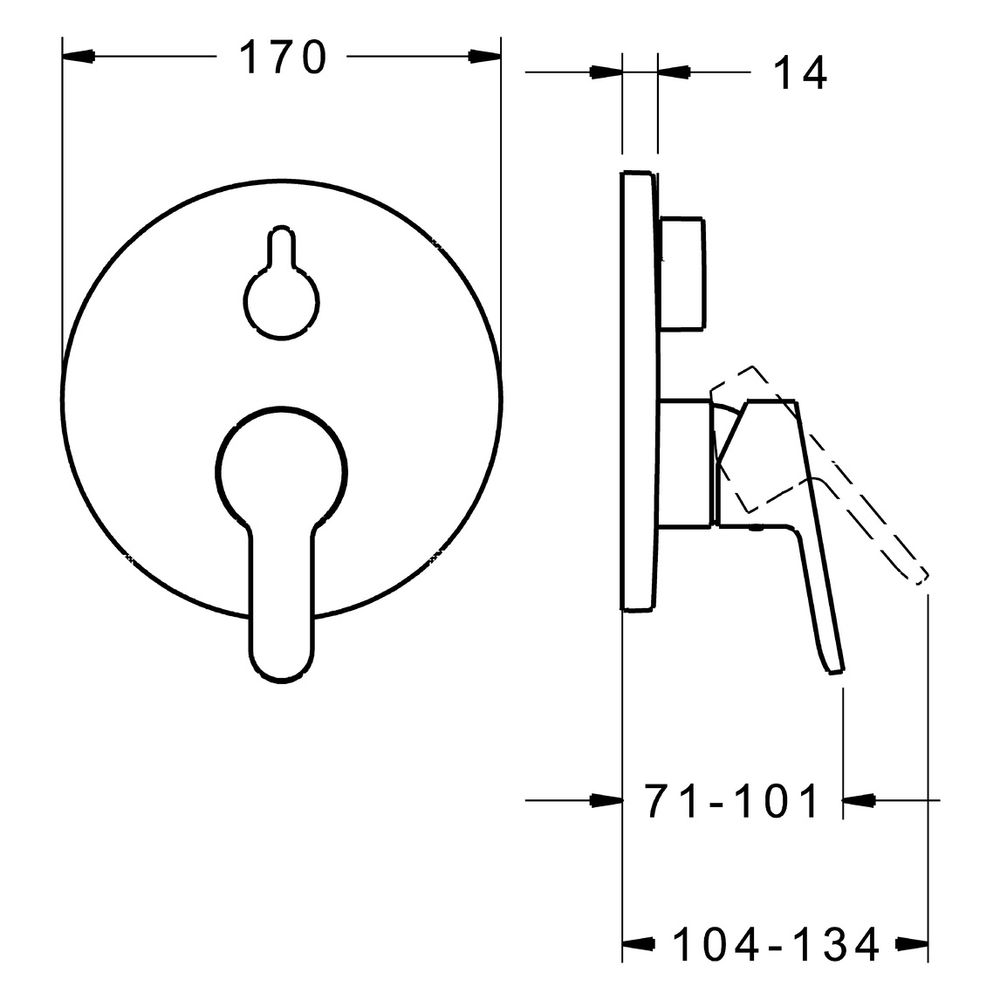 Hansa Primo Einhebelmischer Fertigmontageset für Wanne/Brause 8990 Rosette rund Chrom... HANSA-89909003 4015474278707 (Abb. 4)