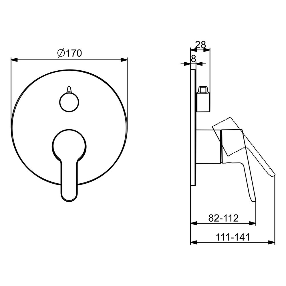 Hansa Primo Einhebel-Wannen- und Brausearmatur Unterputz, Fertigmontageset, Rosette run... HANSA-89909023 4057304023057 (Abb. 6)